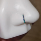Titanium Micro Opal Hinged Nose Hoop