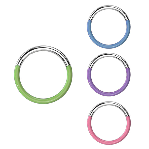 Titanium Glow in the Dark Hinged Septum Ring – Beauty Mark Body