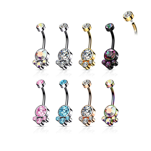 Round Cluster Non-Dangle Belly Ring