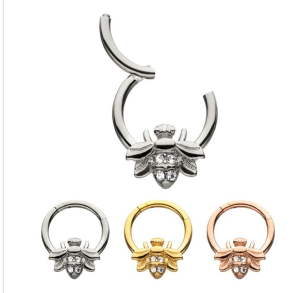 Bee with Gems Hinged Segment Ring