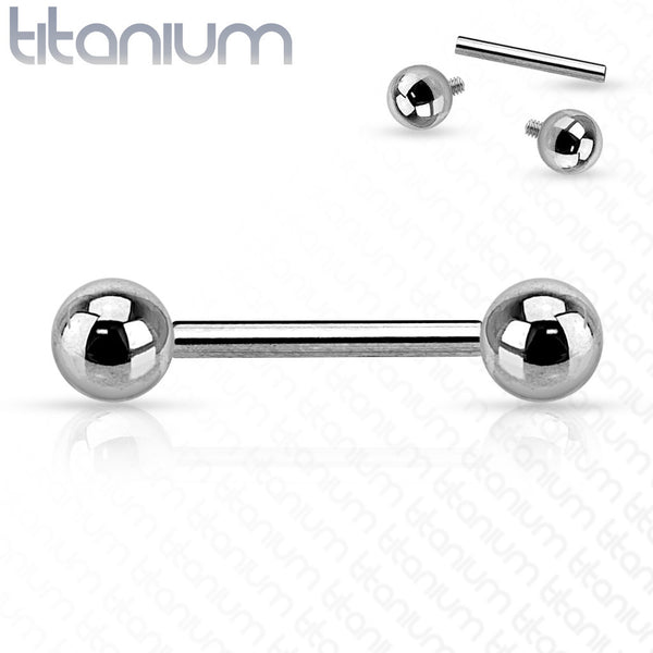 Internally Threaded Grade 23 Solid Titanium Barbell