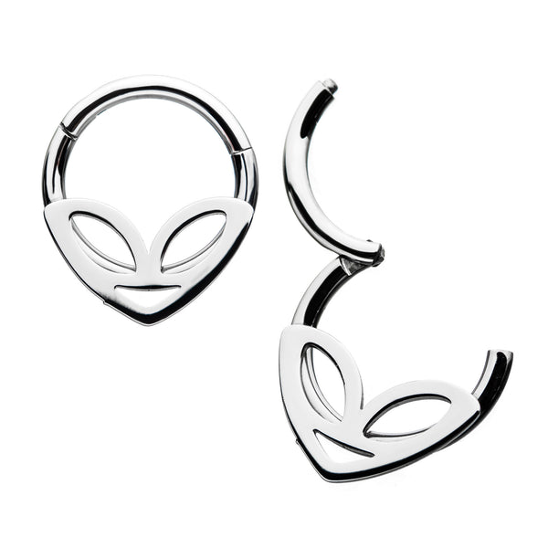 Alien surgical steel hinged seamless ring