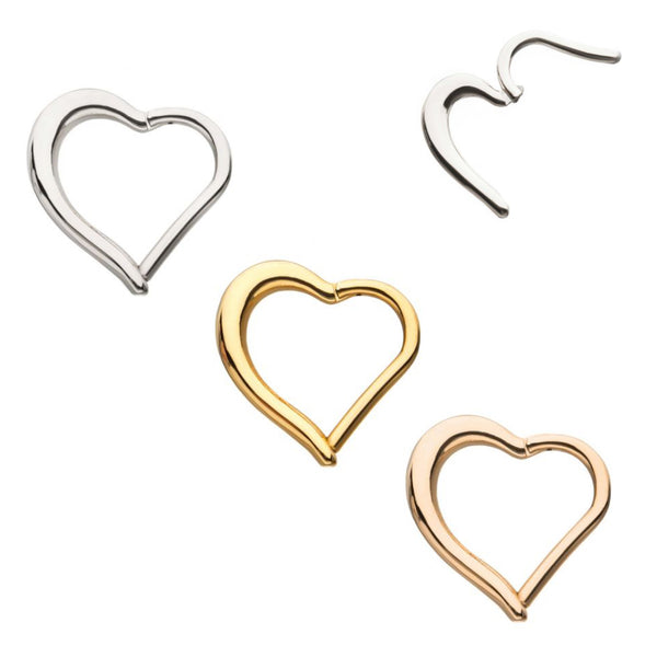 Heart Shaped Steel Hinged Ring