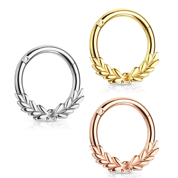 Laurel Leaves Hinged Segment Ring