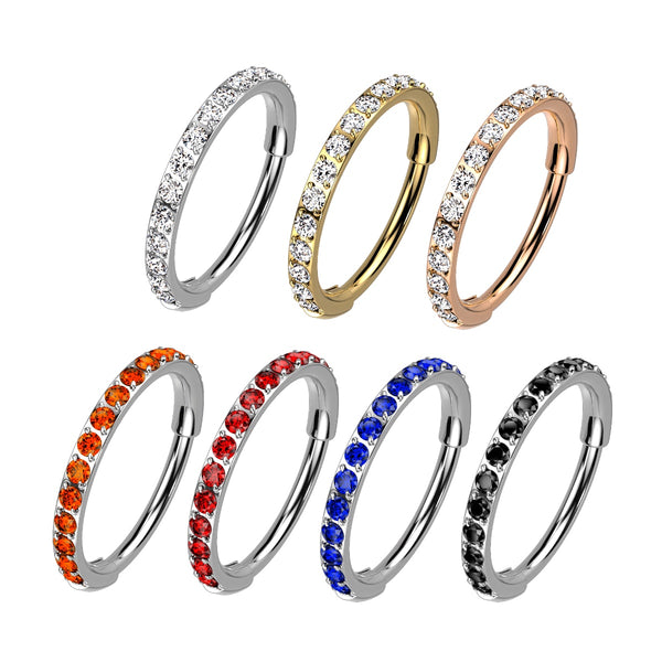 20g Titanium Micro Gem Hinged Nose Hoop