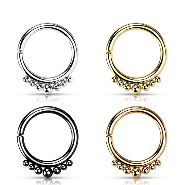 Outer Lined Bead Bendable Septum/Nose Ring