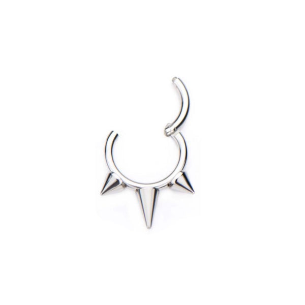 Spiked Hinged Surgical Steel Segment Ring