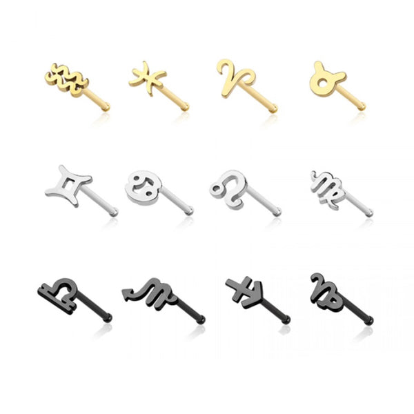 Zodiac Sign Nose Stud