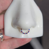 Titanium Front Facing Gems Hinged Ring