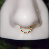 Titanium Front Facing Gems Hinged Ring