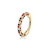 Halloween Mini Gem Triple Sided Titanium Nose Hoop 20g & 18g