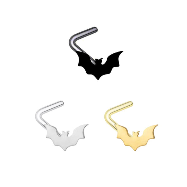 Bat Design L-Bend Nose Ring