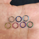 Anodized Titanium Micro Gem Hinged Nose Hoop