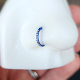 Anodized Titanium Micro Gem Hinged Nose Hoop
