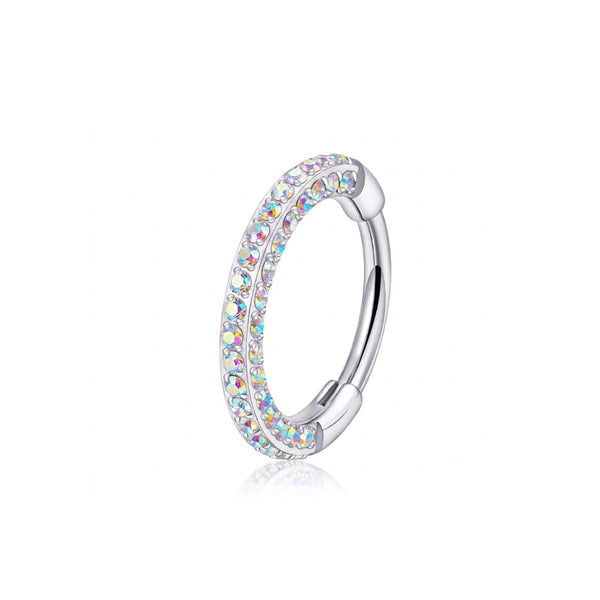 Mini Gem Triple Sided Titanium Nose Hoop 20g & 18g