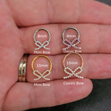 Titanium Bow Septum Ring | Gemstone Hinged Clicker | Coquette Jewelry 16g