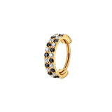 Checkered Pattern Titanium Hinged Nose Hoop