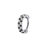 Checkered Pattern Titanium Hinged Nose Hoop