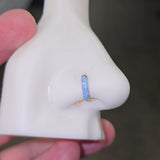 Chunky Opal Band Titanium Hinged Nose Hoop