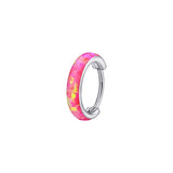 Chunky Opal Band Titanium Hinged Nose Hoop