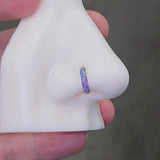 Chunky Opal Band Titanium Hinged Nose Hoop