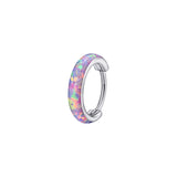 Chunky Opal Band Titanium Hinged Nose Hoop