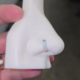Chunky Opal Band Titanium Hinged Nose Hoop