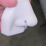 Chunky Opal Band Titanium Hinged Nose Hoop