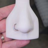 Chunky Opal Band Titanium Hinged Nose Hoop
