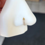 Titanium Double Row Micro Gems Hinged Nose Hoop