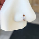 Titanium Double Row Micro Gems Hinged Nose Hoop