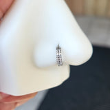 Titanium Double Row Micro Gems Hinged Nose Hoop