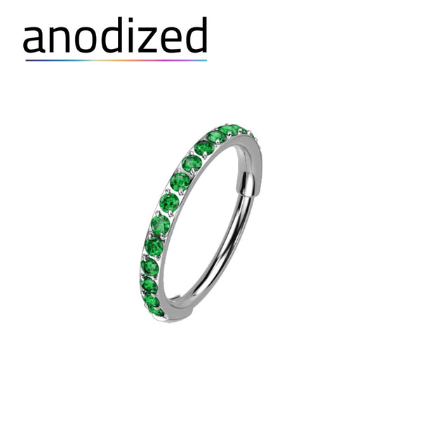 Anodized Emerald Green Micro Gem Nose Hoop