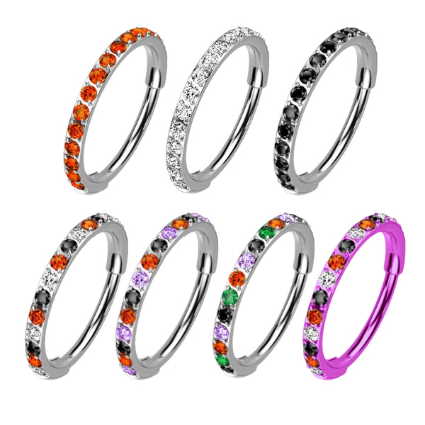 Halloween Micro Gem Titanium Hinged Nose Hoop 20g