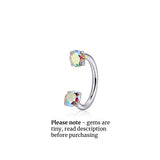 Titanium TINY GEM Horseshoe Nose Hoop 18g | Nose Ring