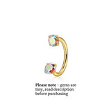 Titanium TINY GEM Horseshoe Nose Hoop 18g | Nose Ring