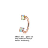 Titanium TINY GEM Horseshoe Nose Hoop 18g | Nose Ring