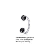 Titanium TINY GEM Horseshoe Nose Hoop 18g | Nose Ring