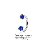 Titanium TINY GEM Horseshoe Nose Hoop 18g | Nose Ring