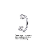 Titanium TINY GEM Horseshoe Nose Hoop 18g | Nose Ring