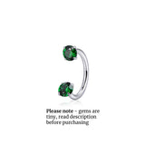 Titanium TINY GEM Horseshoe Nose Hoop 18g | Nose Ring