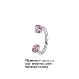 Titanium TINY GEM Horseshoe Nose Hoop 18g | Nose Ring