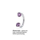 Titanium TINY GEM Horseshoe Nose Hoop 18g | Nose Ring