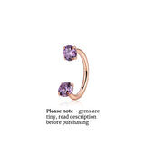 Titanium TINY GEM Horseshoe Nose Hoop 18g | Nose Ring