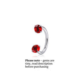 Titanium TINY GEM Horseshoe Nose Hoop 18g | Nose Ring
