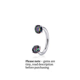 Titanium TINY GEM Horseshoe Nose Hoop 18g | Nose Ring