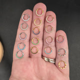 Mini Gem Triple Sided Titanium Nose Hoop 20g & 18g