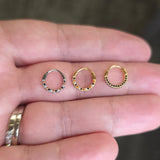 Halloween Mini Gem Triple Sided Titanium Nose Hoop 20g & 18g