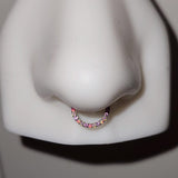 Titanium Front Facing Gems Hinged Ring