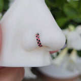 Checkered Pattern Titanium Hinged Nose Hoop